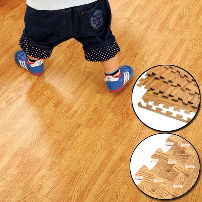 Alfombra diseño piso flotante- madera 60×60, 10mm, café claro – IsiStore