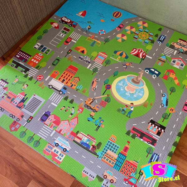 alfombra ciudad para niños